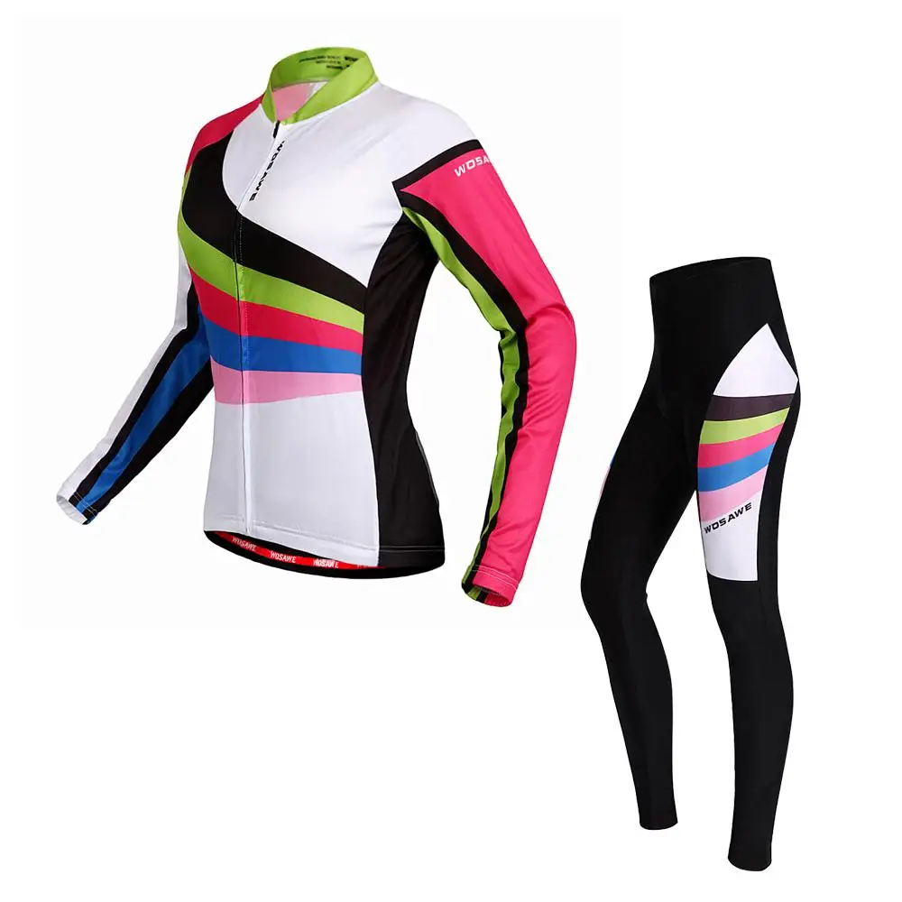 

NEW WOSAWE Pro Thin Long Sleeve Cycling Jersey Cycling Clothing Women Sportswear Mtb Bike Bicycle 3D Gel Padded Cycling