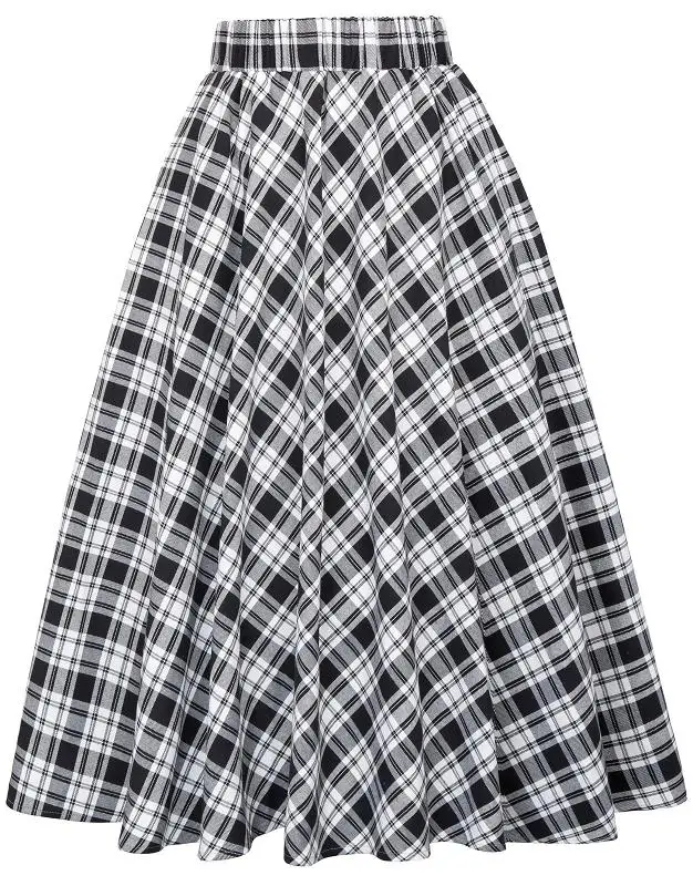 vintage skirt 2 Клетчатые женские юбки в винтажном стиле с модным узором в клетку, плиссированные юбки в британском стиле Saia Faldas с высокой талией, осенняя юбка - Цвет: vintage skirt 2