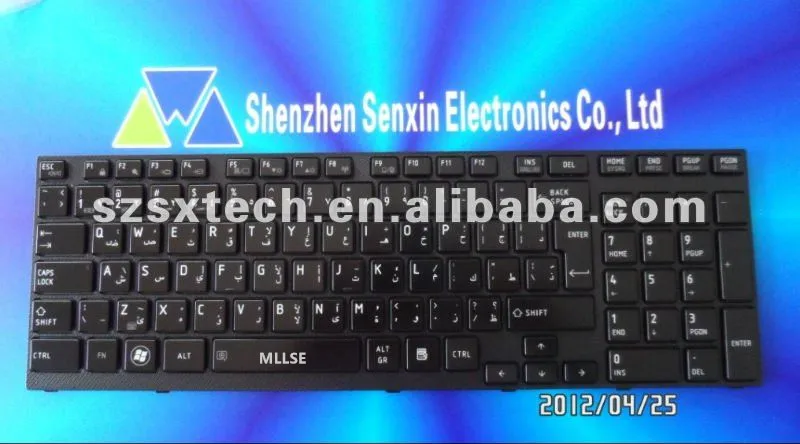Блестящая клавиатура для Toshiba A660 A665 черная с подсветкой на арабском языке 100%