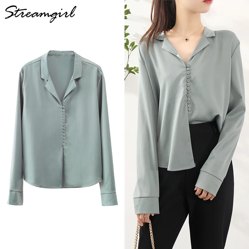 Женская офисная блуза Streamgirl женские блузки с длинным рукавом атласная блузка