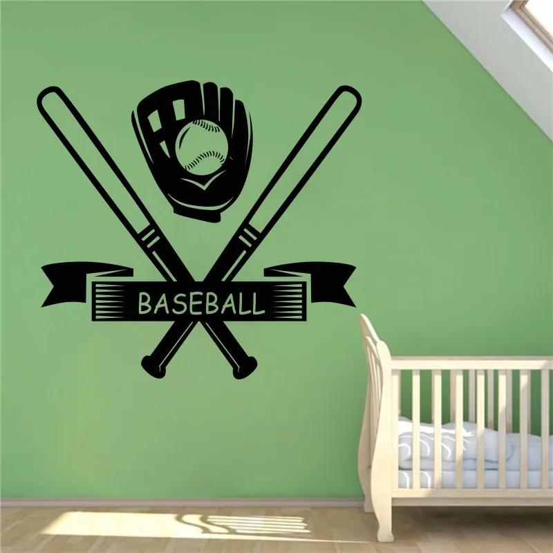 

Baseball Bats Wall Decal Sport Game Vinyl Sticker Home Interior Removable Wall Murals Housewares Design Wall Sticker