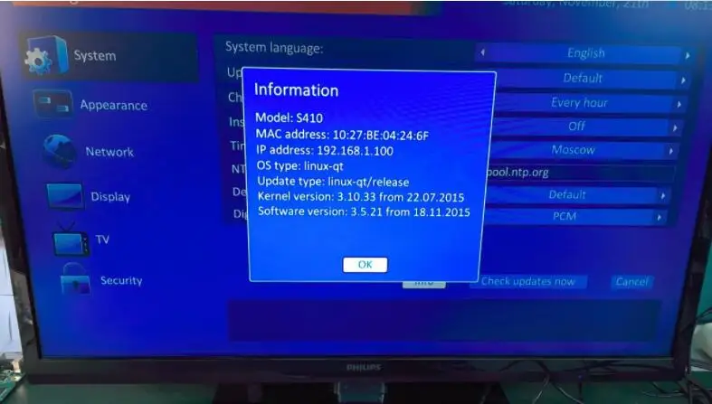 Новое поступление Декодер каналов кабельного телевидения ТВ IP410 412 415 ТВ коробка Linux и Android 6,0 два OS Поддержка H.265 1080 p quad core