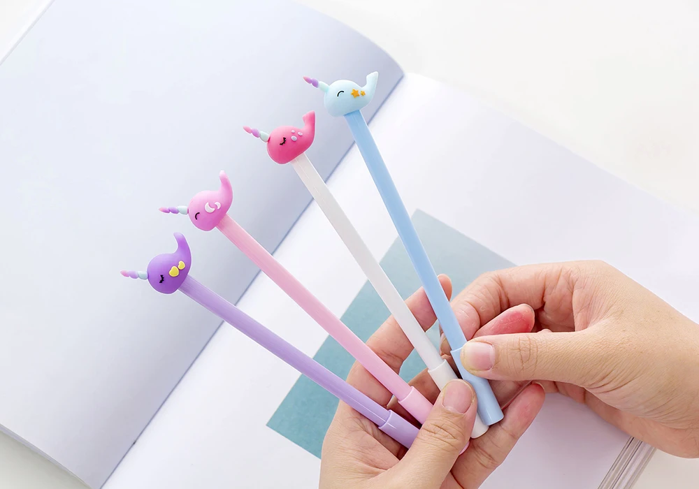 60 шт. гелевые ручки kawaii с милыми чернилами, конь, Кит, ручки для школы, офиса, студентов, корейские стационарные подарочные товары оптом