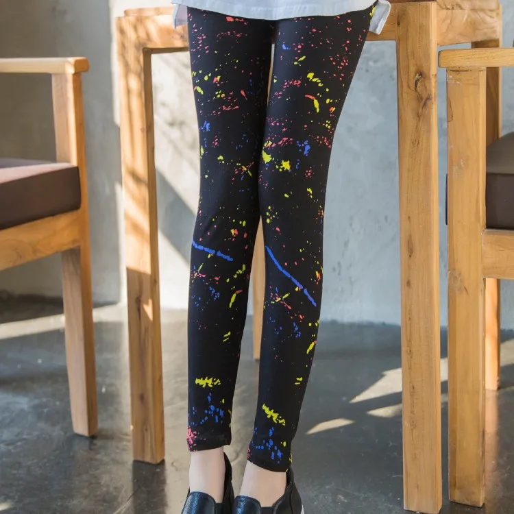 Цветной молочного шелка Galaxy шерсть богемный Для женщин тонкий Костюмы леггинсы