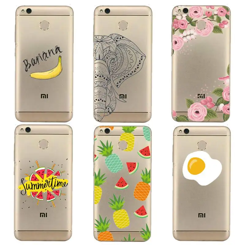 Мягкий прозрачный чехол из ТПУ С Рисунком Слона для телефона xiaomi redmi 4x 4a note5a note4x 5S