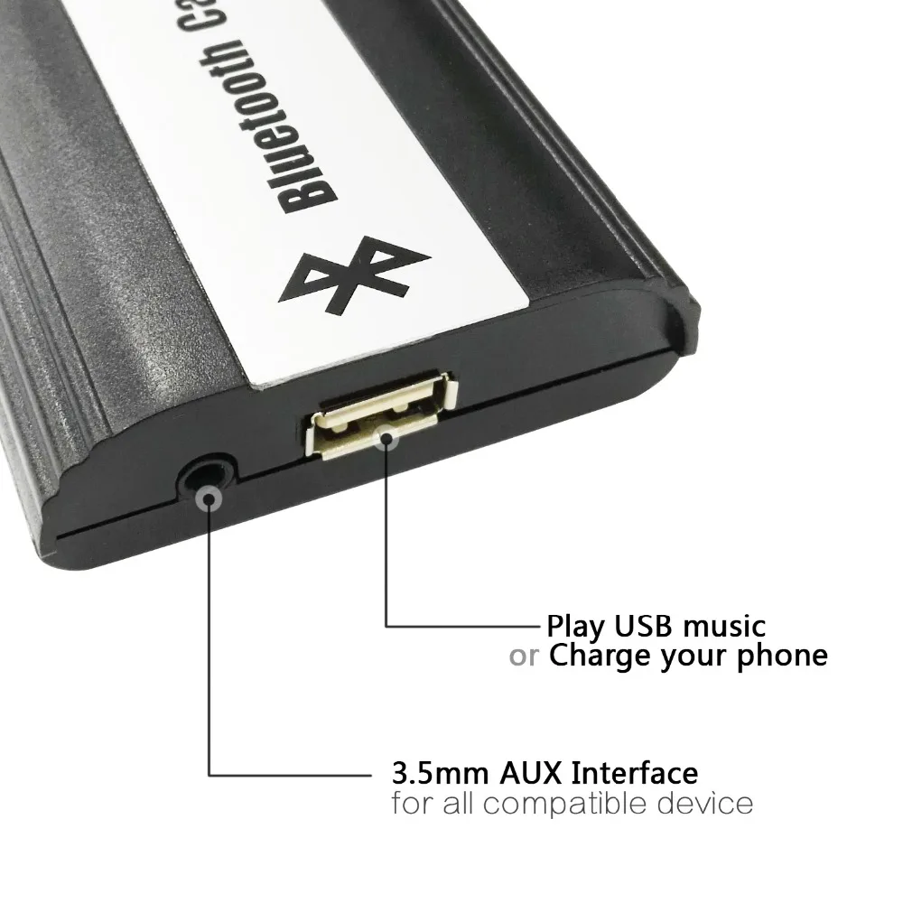 APPS2Car стерео Bluetooth адаптер беспроводной музыкальный приемник AUX USB интерфейс для