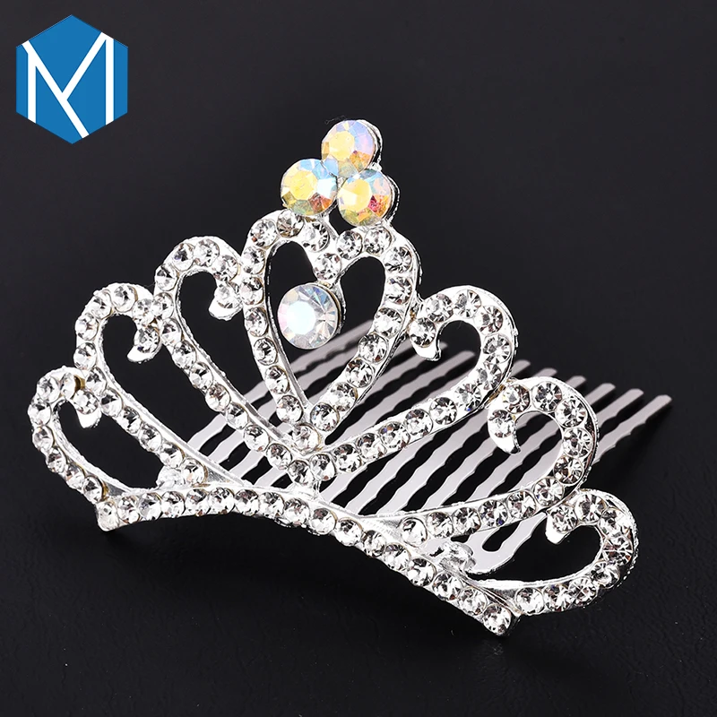 QC MISM Элегантный Блестящий Кристалл женские Корона гребни для волос свадьбы