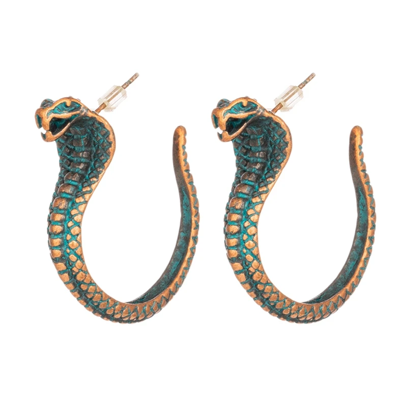 Женские серьги подвески в этническом стиле виде кобры|Серьги-подвески| |