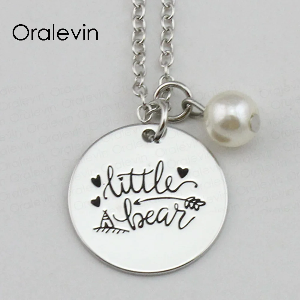 Модный вдохновляющий кулон в виде маленького медведя с ручной гравировкой на