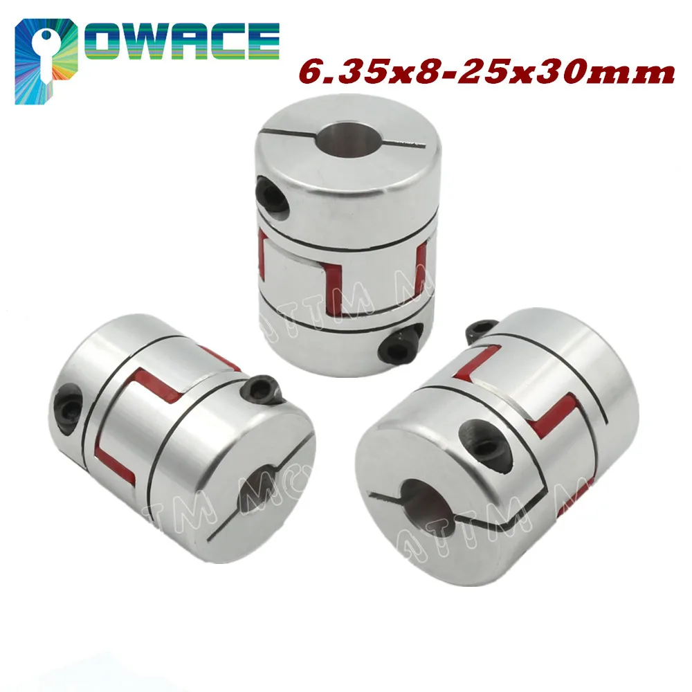 

5Pcs 6.35mm to 8mm CNC Flexible Jaw Spider Plum Coupling Shaft Coupler 6.35x8mm D25L30