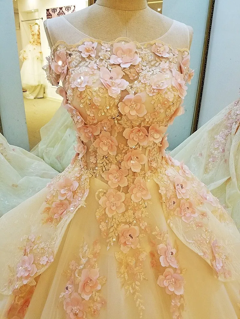 LS00110 элегантные вечерние платья кружевные цветы зашнуровать назад 2017 бальное