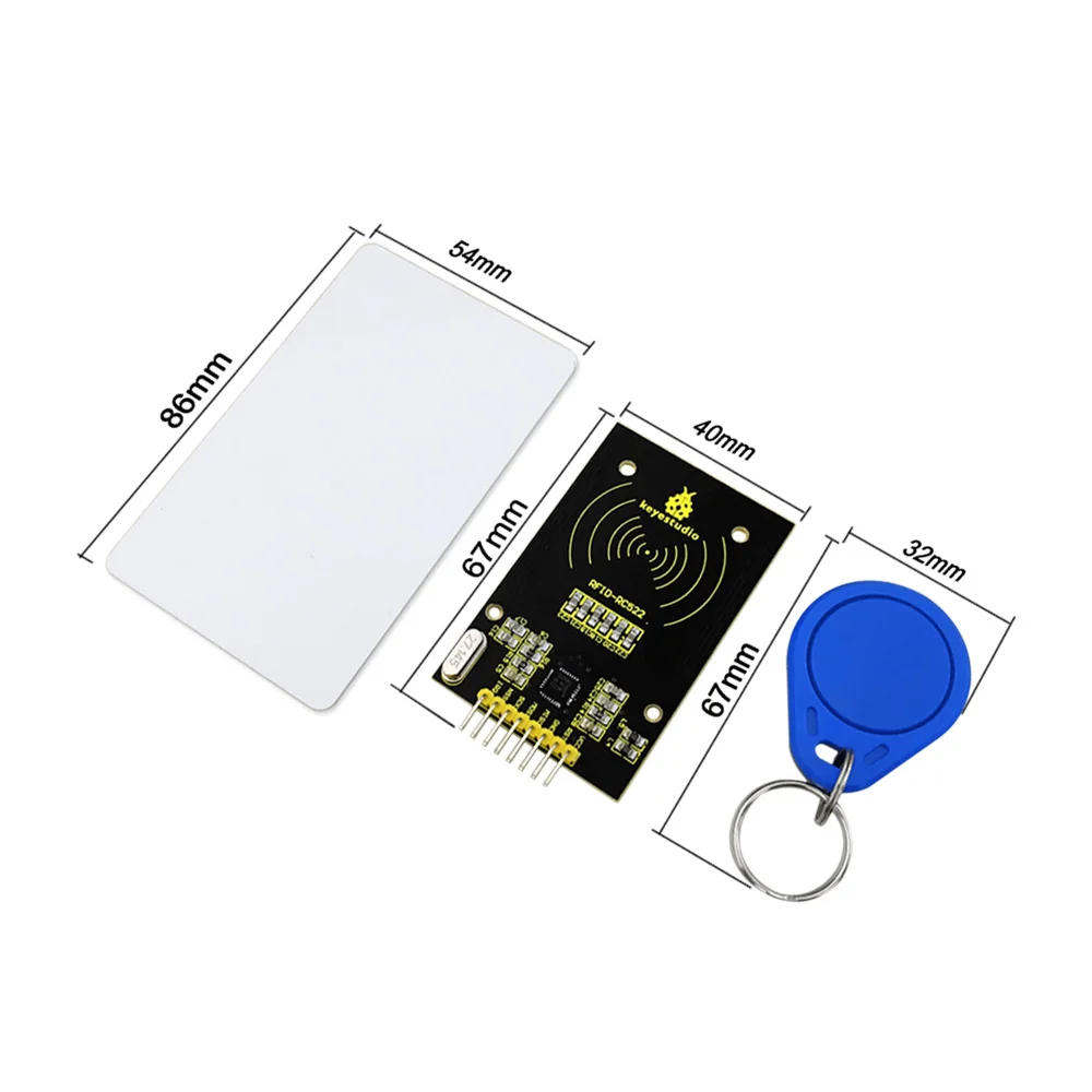Keyestudio MFRC522( чип) комплект RFID модуль+ IC карта+ брелоки для Arduino UNO R3 MEGA 2560
