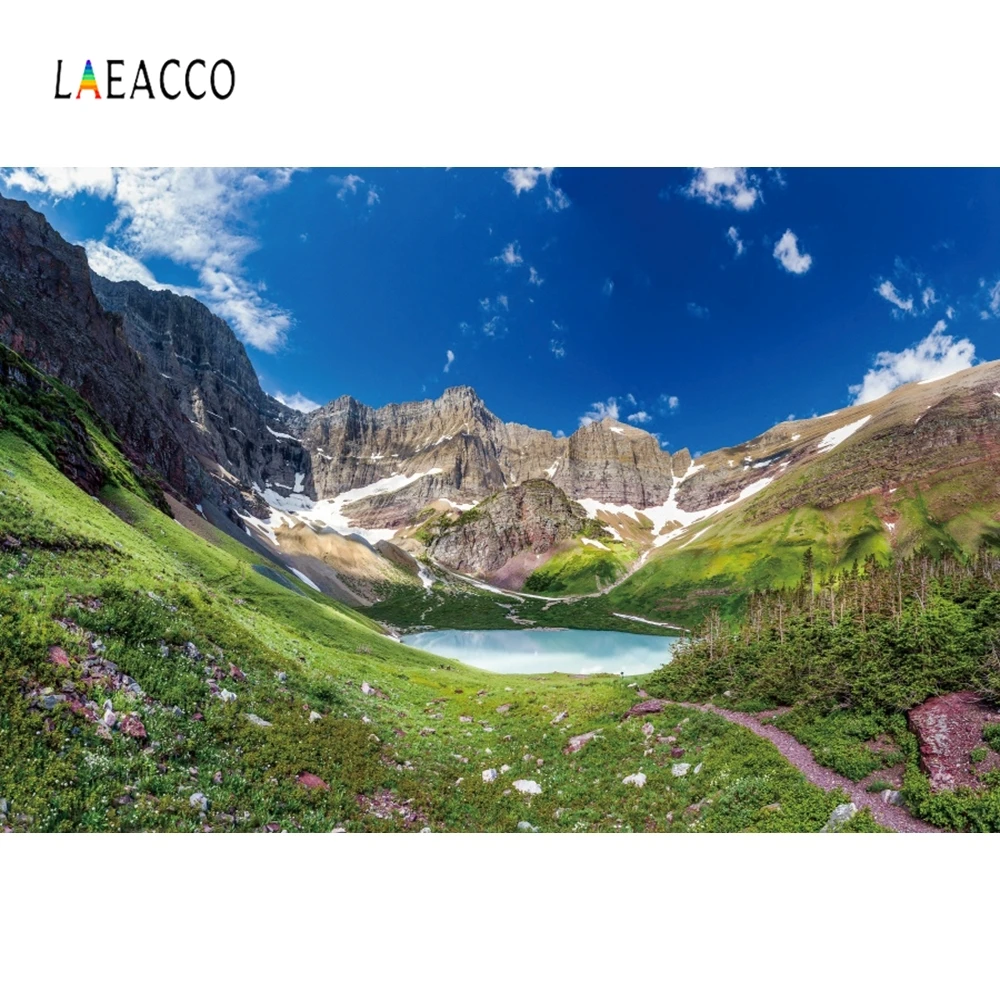 Laeacco голубое небо горы фоны для фотосъемки персонализированные природные сцены