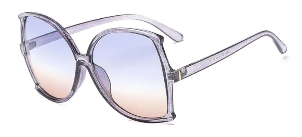 C7 blue frame blue Большие солнцезащитные очки, дизайнерские, брендовые, Роскошные, для женщин, градиентные оттенки, прозрачная, цветная оправа, солнцезащитные очки, модные, негабаритные очки - Цвет линз: C7 blue frame blue