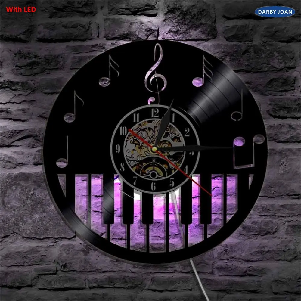 Светодиодный виниловый настенный светильник для фортепианной музыки меняющий
