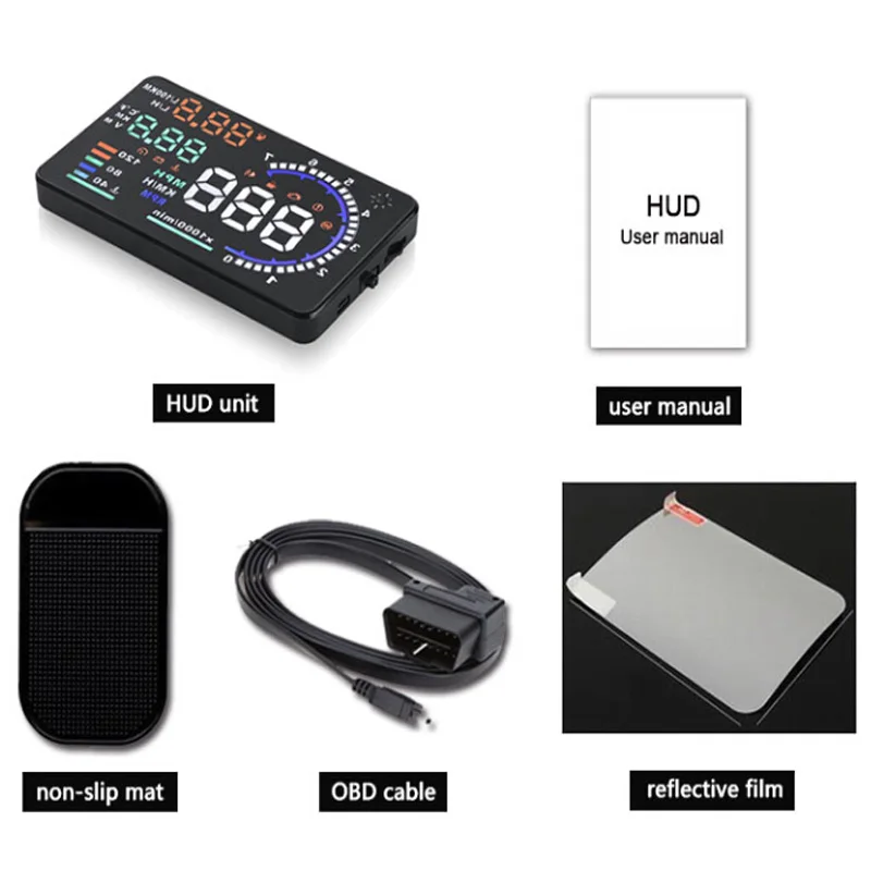 5 &quotGPS Спидометр A8 HUD Дисплей светодиодный лобовое стекло проектор OBD2 сканер
