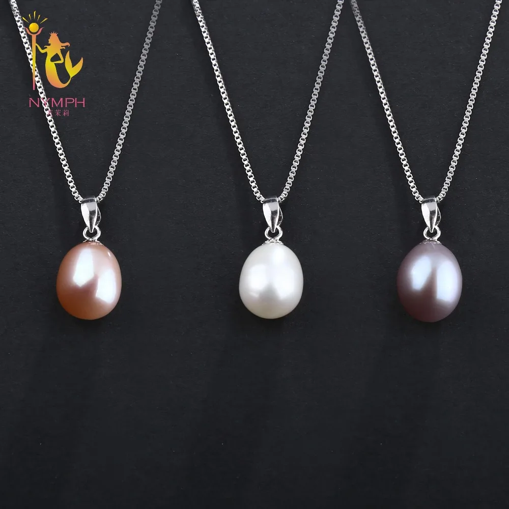 NYMPH Pearl Necklace Pendant Fine Jewelry 925 Sterling Silver Natural Freshwater Christmas Party For Women D02 | Украшения и