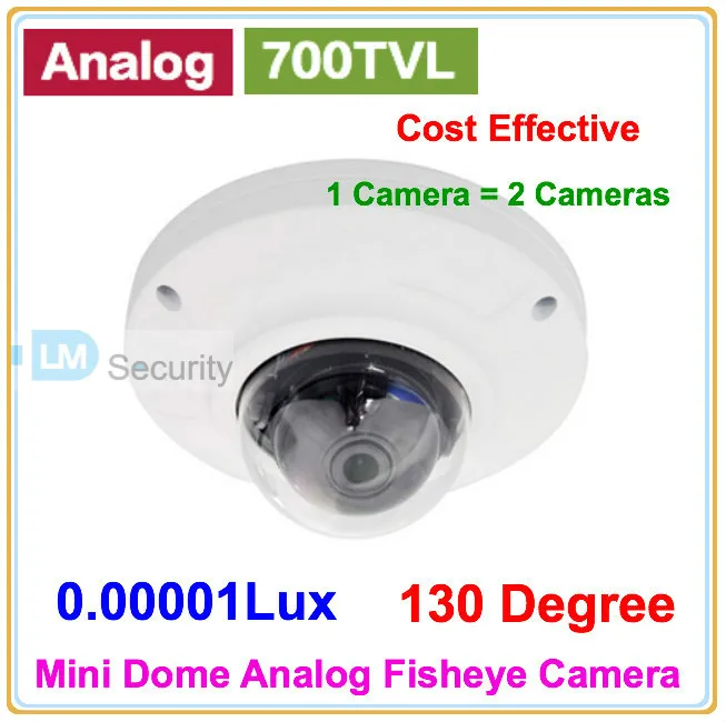 Lihmsek 700TVL Low Lux 0.00001 Day Night Full color Fish-Eye 130 degree Analog Camera Indoor Vandalproof Mini camera | Безопасность и