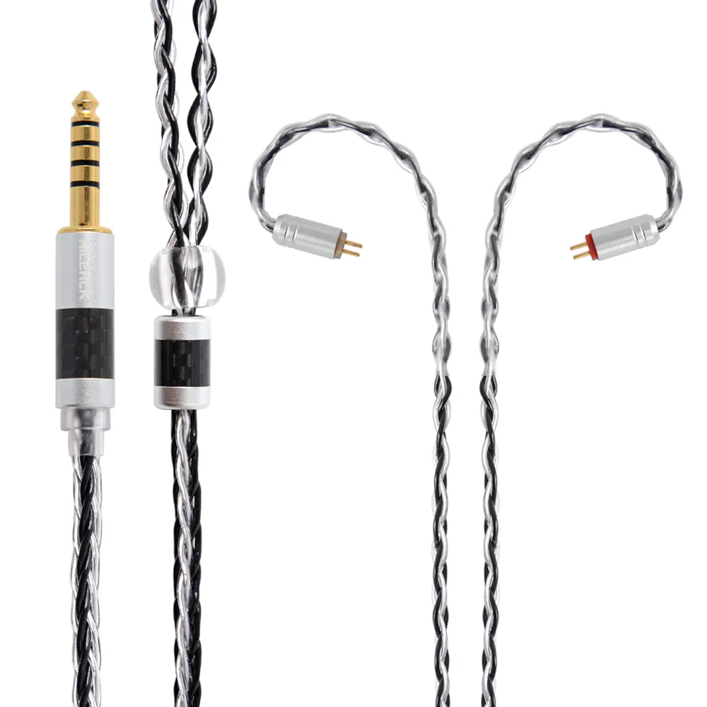 4.4mm plug with 2Pin NICEHCK 8 Core Silver Plated Upgrade Cable TypeC Type-C/3.5/2.5/4.4mm MMCX/2Pin For ZS10 ZSX C10 C12 C16 V90 NX7 PRO/DB3 BL-03 - Цвет: 4.4mm plug with 2Pin
