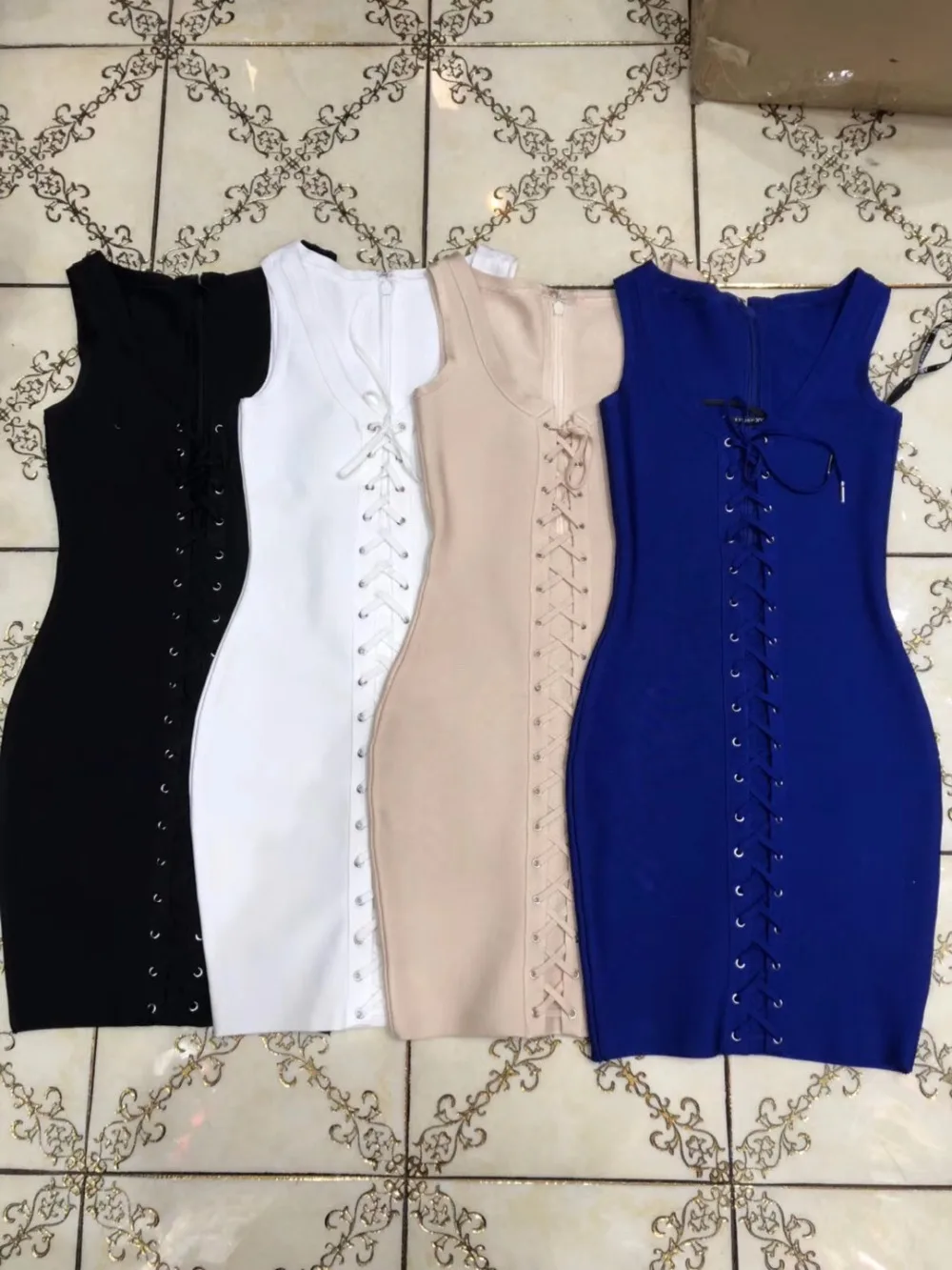 HL Бандажное платье из искусственного шелка без рукавов с перекрестными