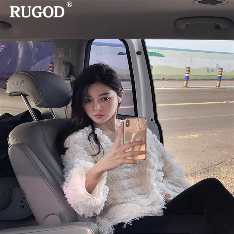 RUGOD Корейская футболка с кисточками для женщин элегантная белая блузка v образным