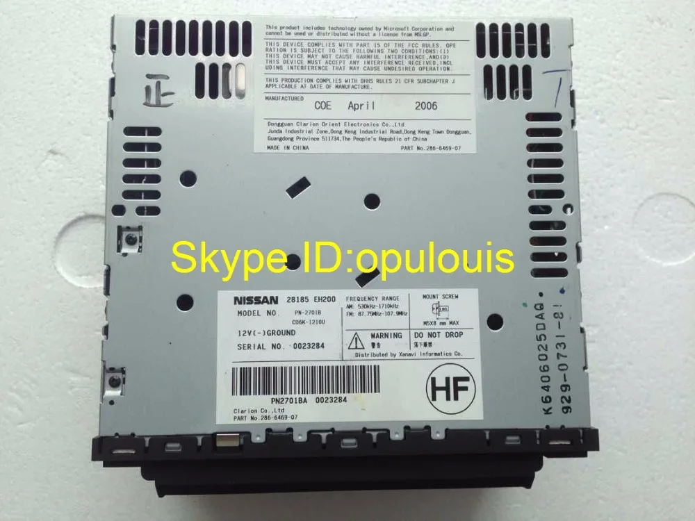 28185 EH200 Clarion 6 дисков cd смены PN-2701B CD6K-1210U для Ni $ в автомобиль CD Радио США Версия |