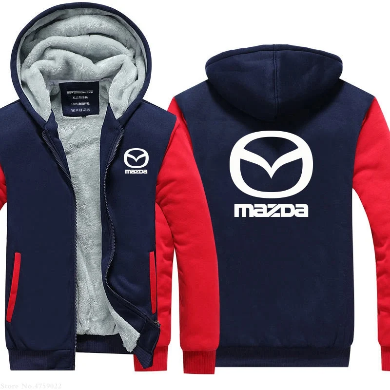 Толстовка с капюшоном для мужчин теплая зимняя толстовка Mazda|Мужские толстовки и
