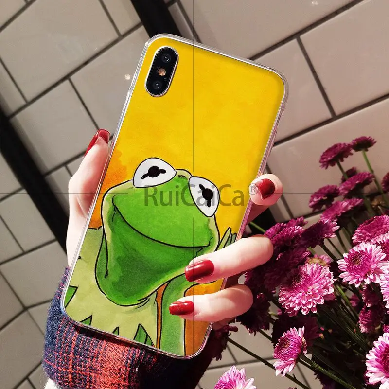 Ruicaica Kermit зеленый Лягушка Забавный Милый гей на заказ Фото чехол для iPhone 8 7 6 S Plus 5 5S