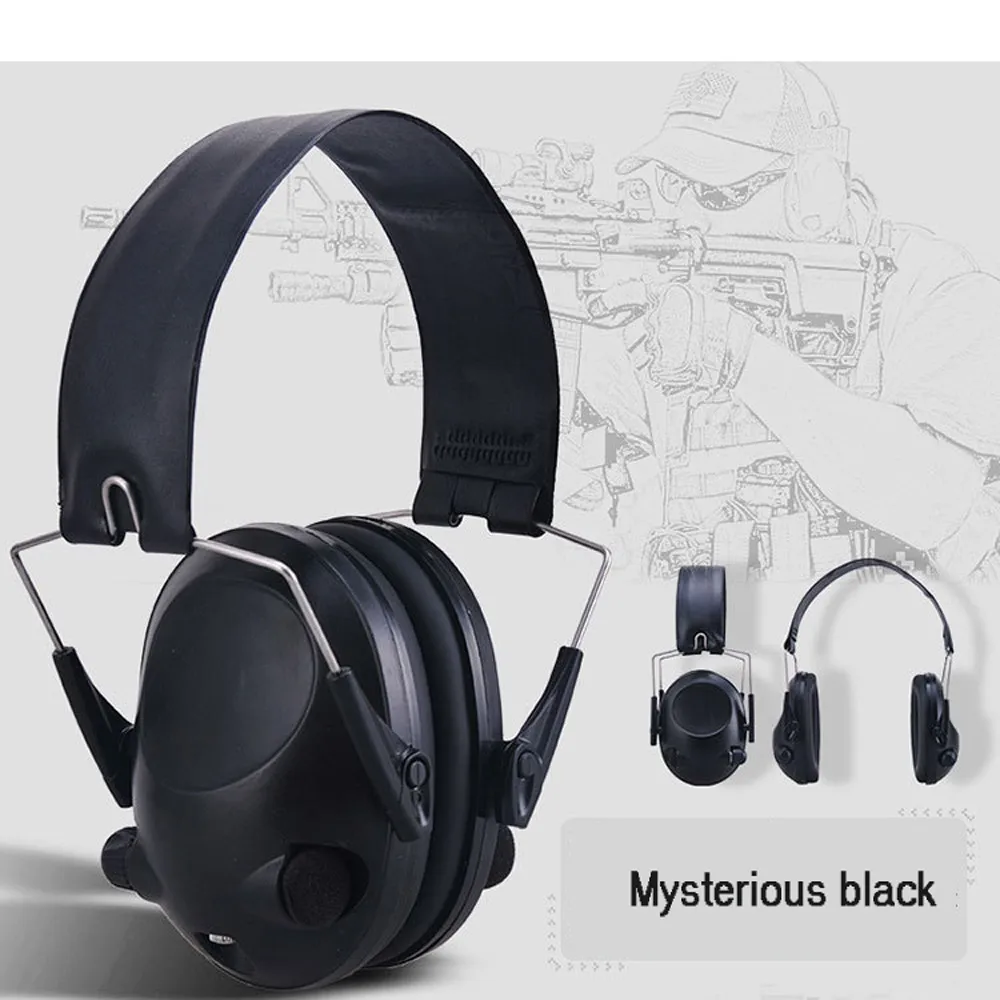 Наушники TAC 6s для съемки, умные звуконепроницаемые наушники, звукосниматели, анти-шум, активная тактическая гарнитура, питание от 4 батареек, черный