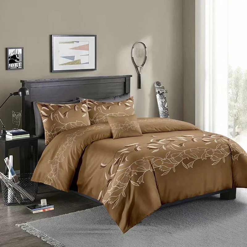 Sisher Luxury Duvet-cover-queen flowers Bedding set with Pillowcase Double Full King Size Bedclothes Duvet Quilt Cover sets Red