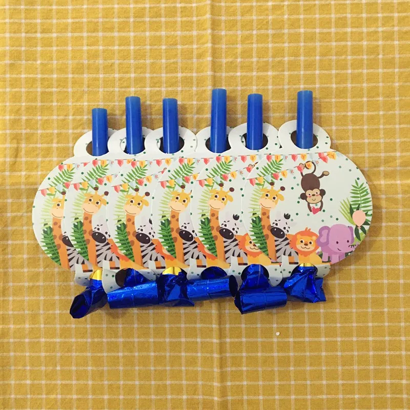 Мультяшные красочные милые животные на тему зоопарка одноразовые наборы посуды