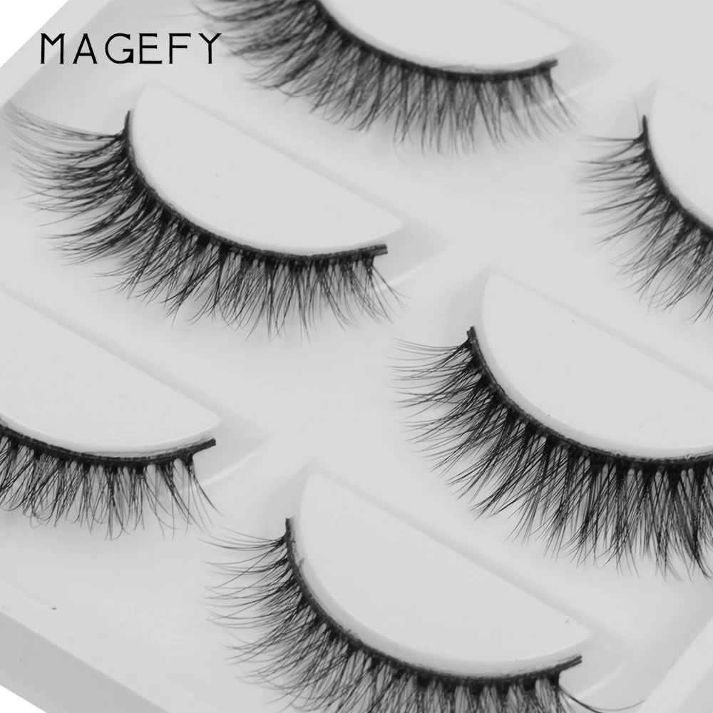 MAGEFY накладные ресницы для наращивания 5 пар наращивание ресниц реального норки ресницы природных длинными макияж Накладные ресницы 3d норки ресницы 1 см-1,5 см ресницы Lashes