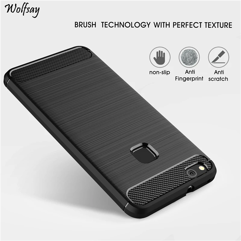 for phone cover huawei p10 lite case on huawe p10 lite carbon fiber silicone case for huawei nova youth cover was lx1lx1a lx2 free global shipping