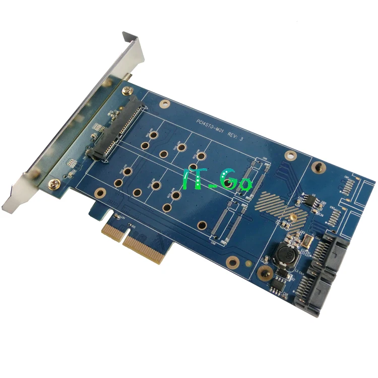 PCIe X4 to 2 5 &quotSATA + m.2 порта SATA3.0 SATA Riser Card 5&quot SSD адаптер M.2 конвертер с функцией RAID |