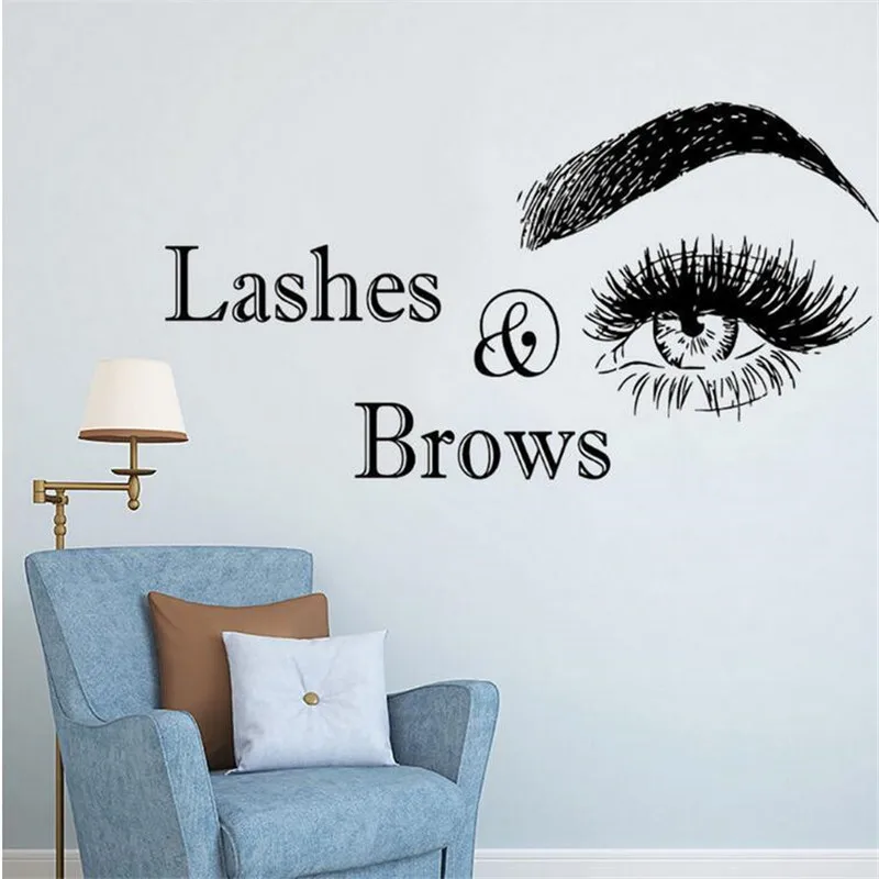 Настенная Наклейка для салона красоты женские ресницы брови художественный