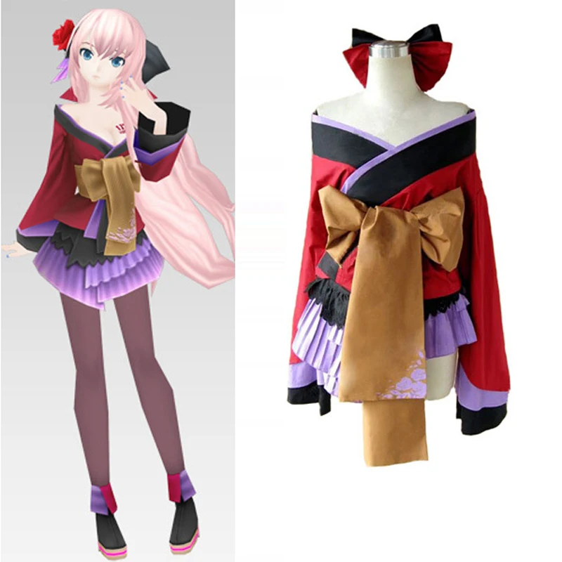 

Vocaloid Project Diva Geisha Luka Cosplay Kimono Uniform Women Girls Sexy Costumes Free Shipping