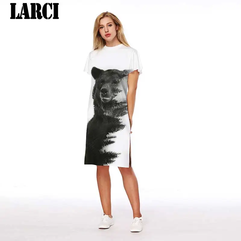 LARCI Новый 2018 Лето Рубашка с короткими рукавами Для женщин Повседневное платье