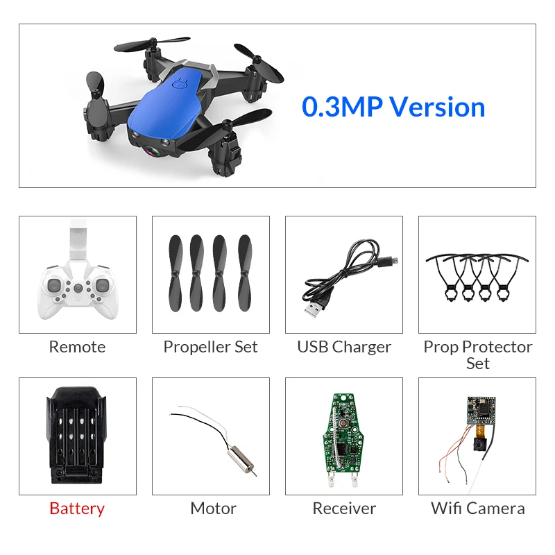 Eachine E61/E61HW Мини WiFi FPV с HD камерой режим удержания высоты складной Радиоуправляемый Дрон Квадрокоптер RTF - Цвет: blue 0.3mp 1battery