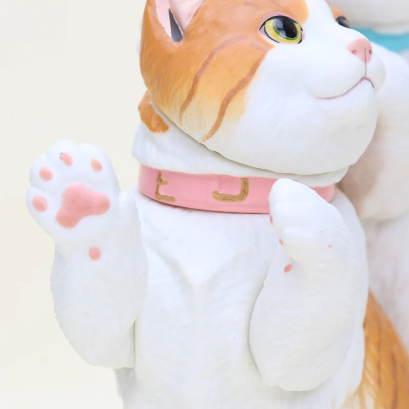 Фигурка кошки из аниме 10 см белая кошка фигурки животных масштаб 1/10 симпатичные