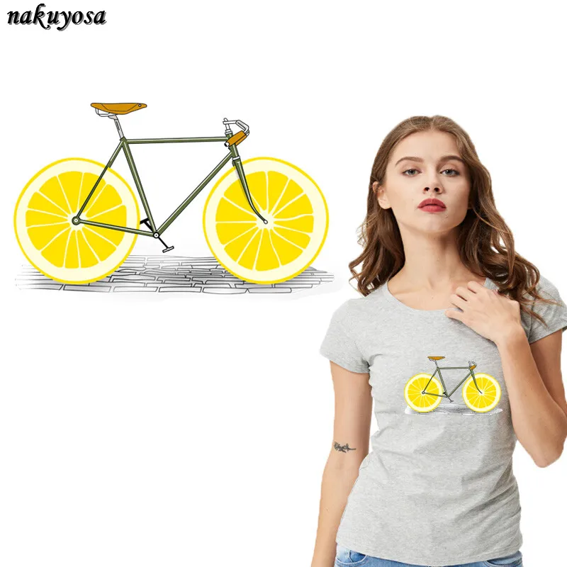 Милые наклейки для одежды Lemon wheel простые нашивки велосипеда сделай сам футболка