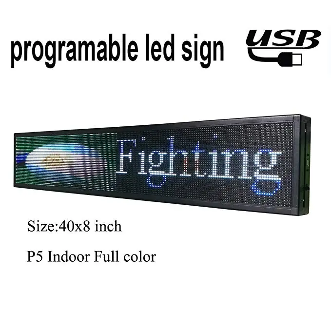 СВЕТОДИОДНЫЙ рекламный знак P5 39 &quotx8&quot полноцветный дисплей для помещения