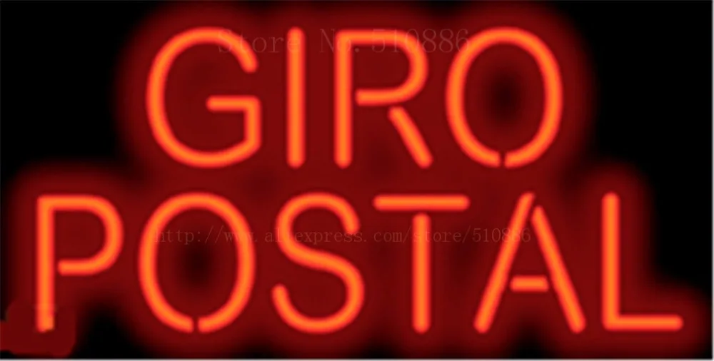 17*14 &quotИспанский заказ денег Giro почтовая неоновая вывеска настоящий стеклянный