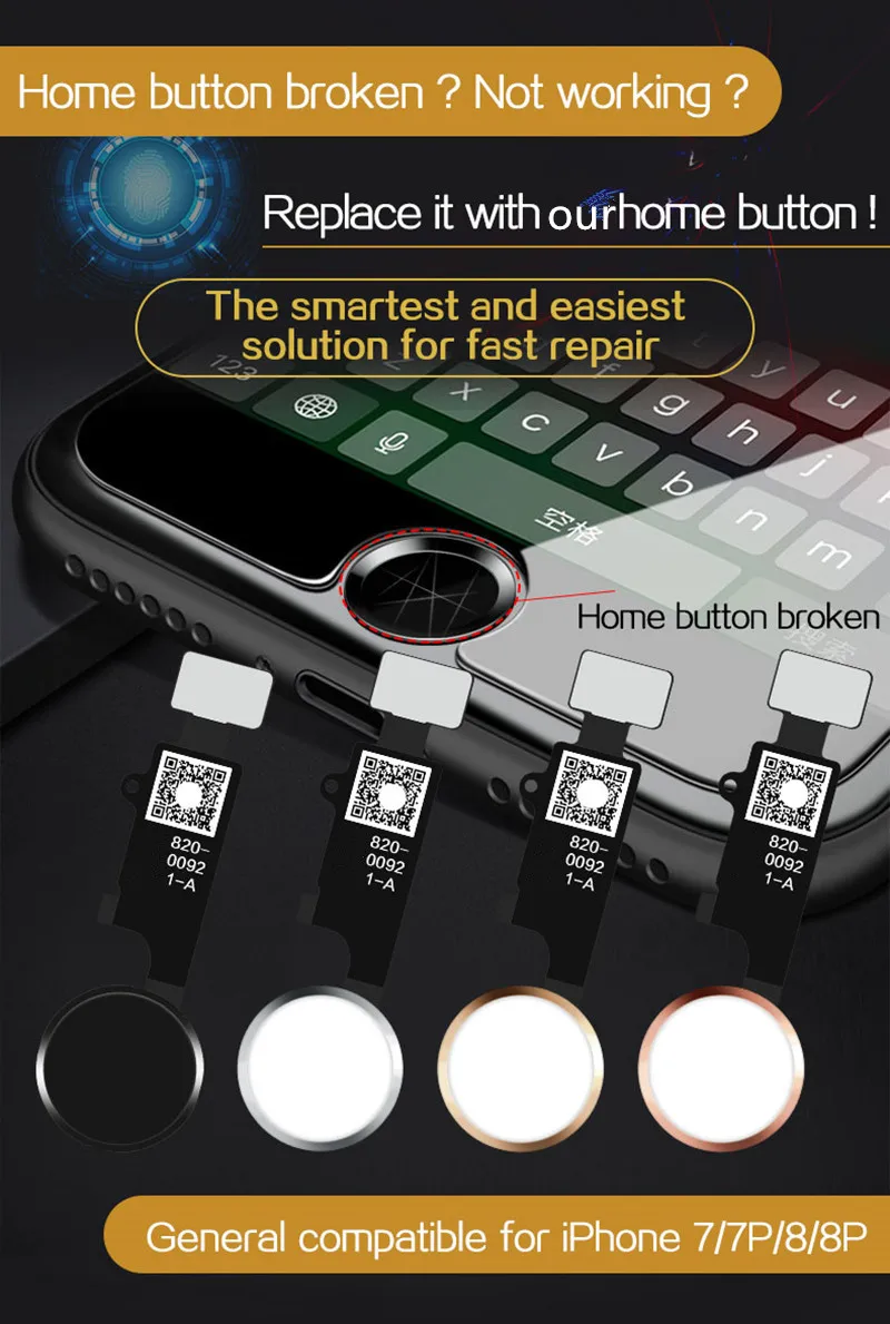 Универсальная Кнопка Домой для Apple iPhone 7 Plus 8 решение возврата домой Функция Flex