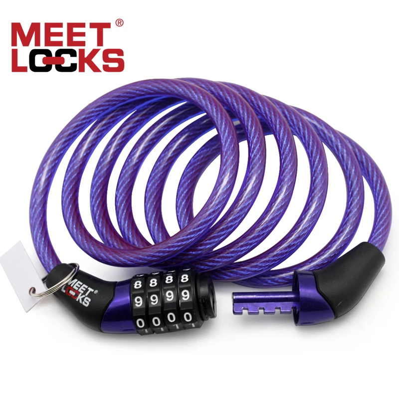 Замок meetlock для велосипеда BikeDia.6x1200mm(L) и 8x1200mm(L) с биркой кодом | Спорт развлечения