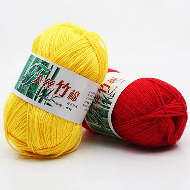 Высококачественная цветная трикотажная бамбуковая хлопковая пряжа из