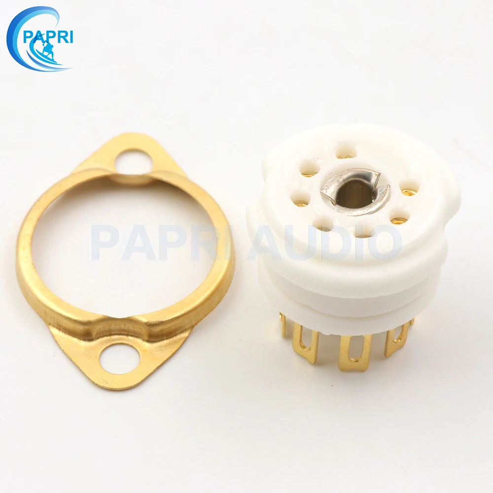 PAPRI 10 шт для монтажа на шасси керамика 7pin позолоченный ламповая панель для 6J1 6J2 6J3 6J4 6J5 6Z4 EAA91 EC92 6A2 WY1 6H2 и т. д