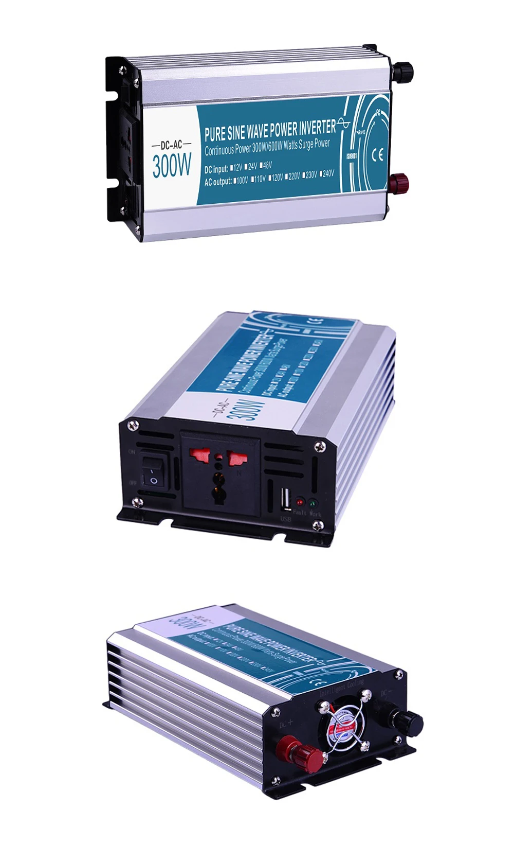 Разъем стандарта Великобритании Чистая синусоида Инвертор 300 W CLP300A DC 12 V 24 V 48 V в AC 110 V 220 V Серии Smart Солнечный Мощность 300 W усилитель 600 W