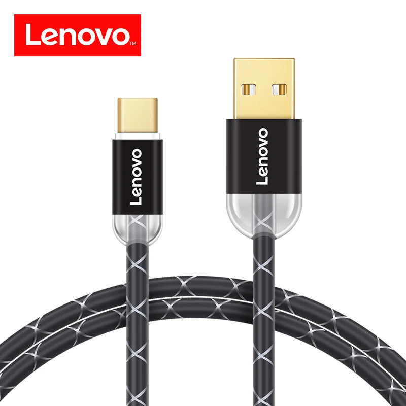 Lenovo Тип usb C 2A USB светодиодный свет быстрой зарядки данных кабеля Зарядное