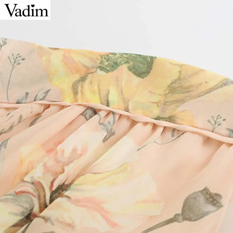 Vadim женское платье миди с v-образным вырезом и цветочным принтом оборками женский