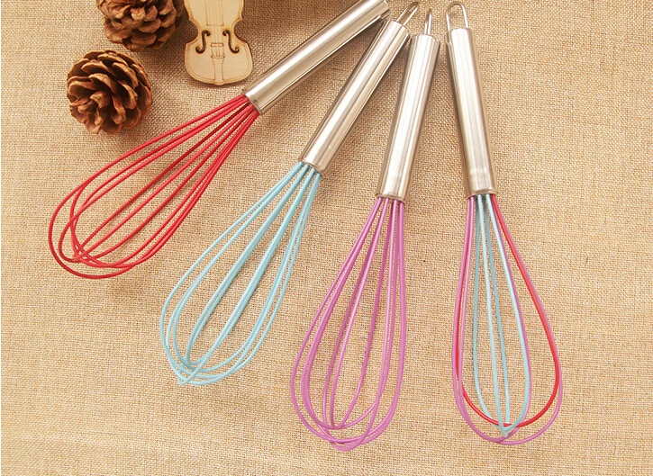 1 шт. 10 дюймов BakeBear ручное яйцо Beater S/стальная ручка силиконовые яйца Beaters Молочный Крем Масло венчик миксер Stiring инструмент JC 0555